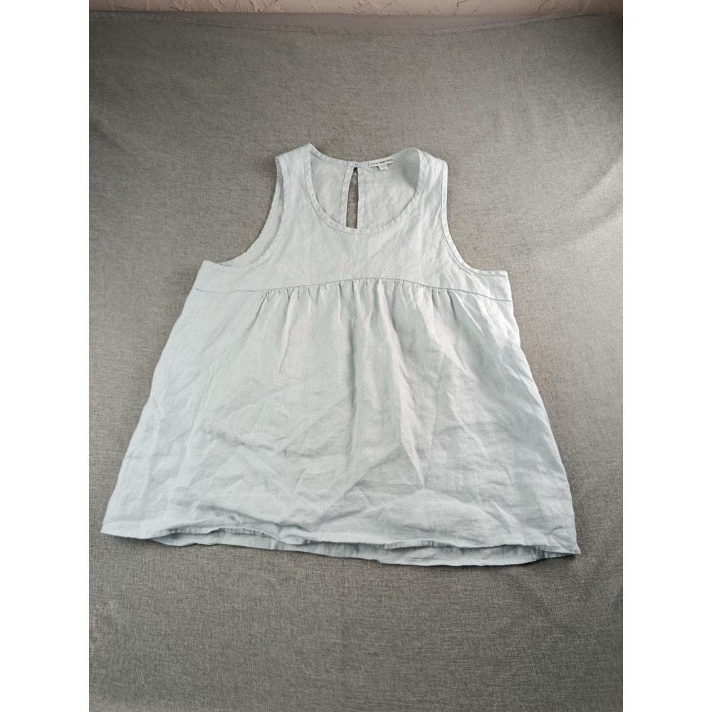 James Perse Gathered Linen Top Womens Size 3 Casual Minimalist Lightweight